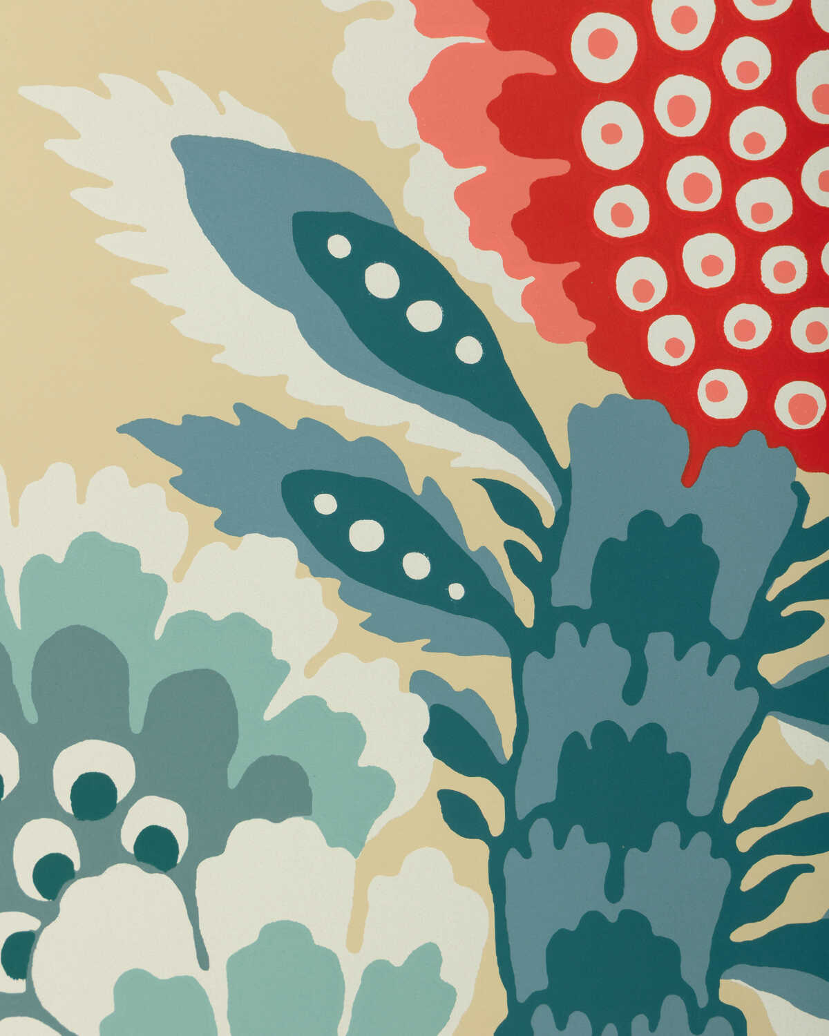 Kumaly - Red/Blue - BRUNSCHWIG & FILS Wallpaper