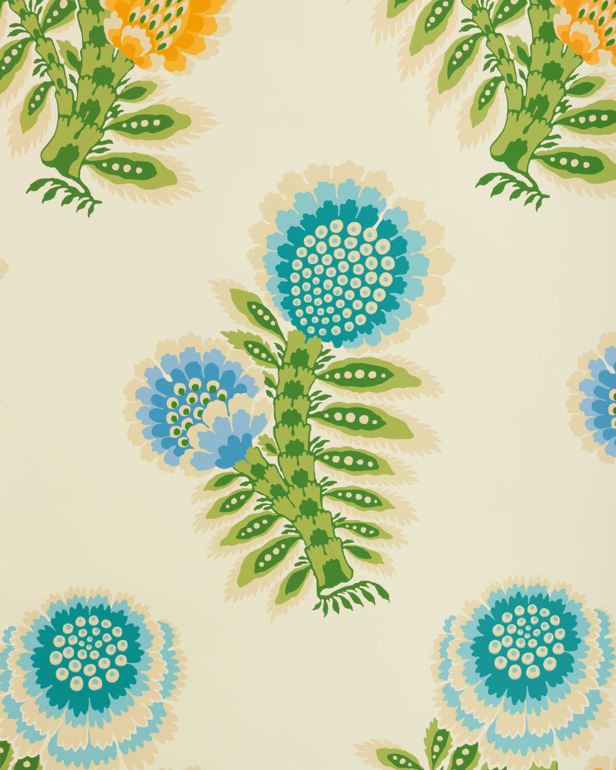 Kumaly - Marine - BRUNSCHWIG & FILS Wallpaper