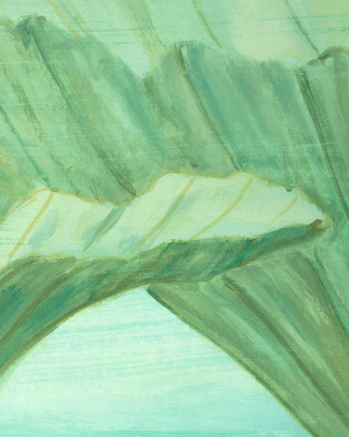 Koi Pond Mural - Teal - BRUNSCHWIG & FILS Wallpaper