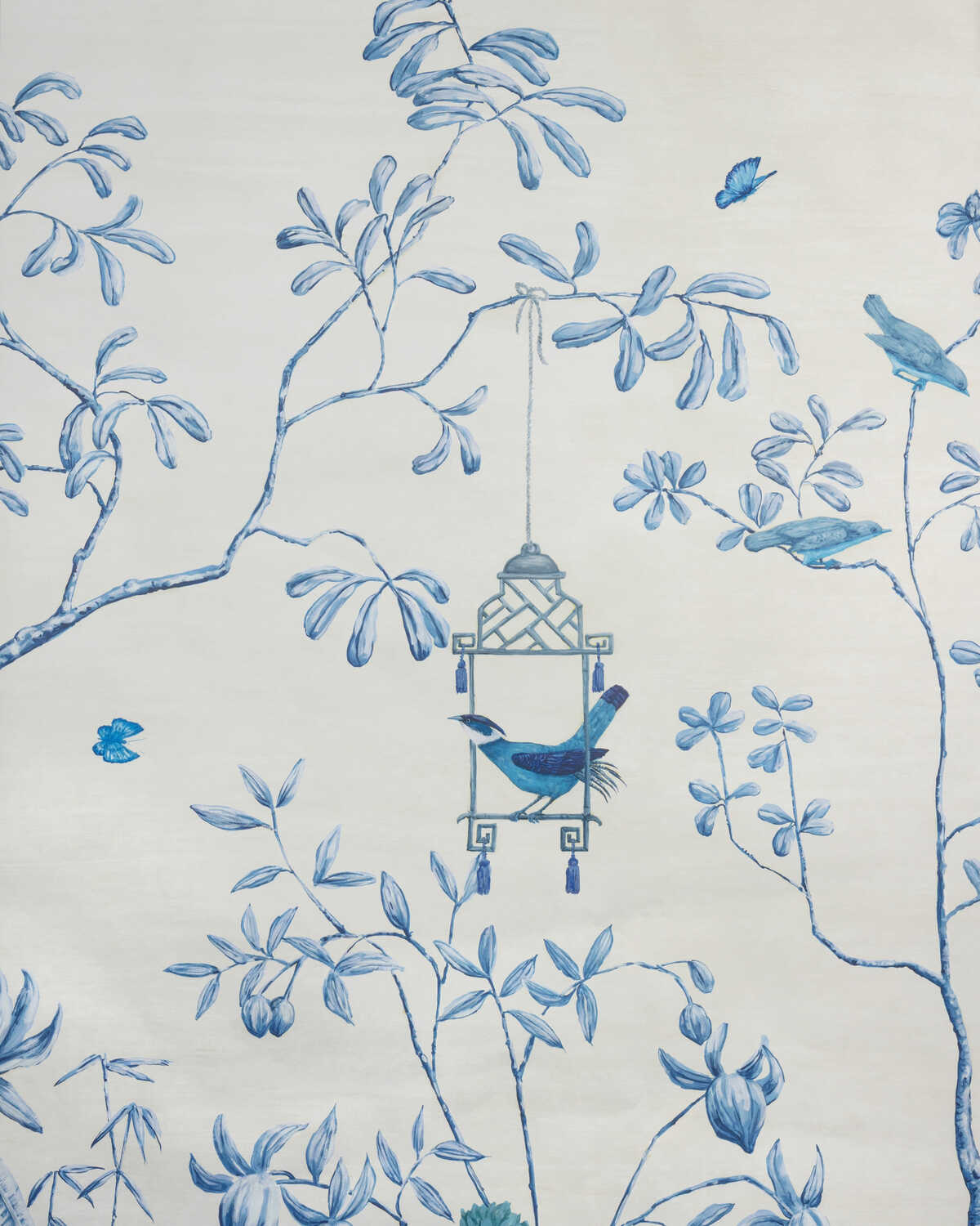 Jardin Yili Mural - Delft - BRUNSCHWIG & FILS Wallpaper
