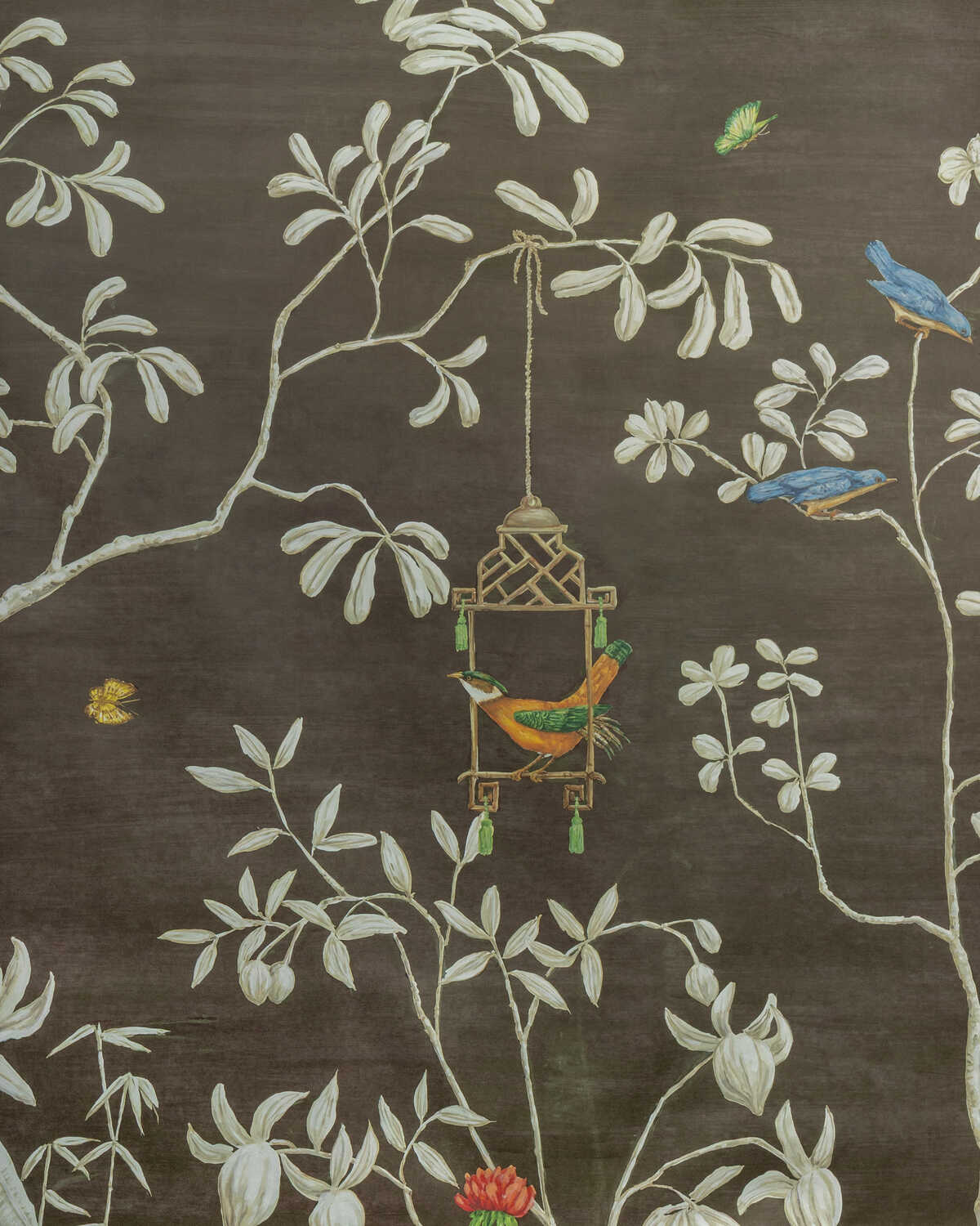 Jardin Yili Mural - Chocolate - BRUNSCHWIG & FILS Wallpaper