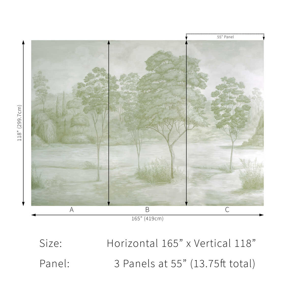 Arbres Mural - Leaf - BRUNSCHWIG & FILS Wallpaper