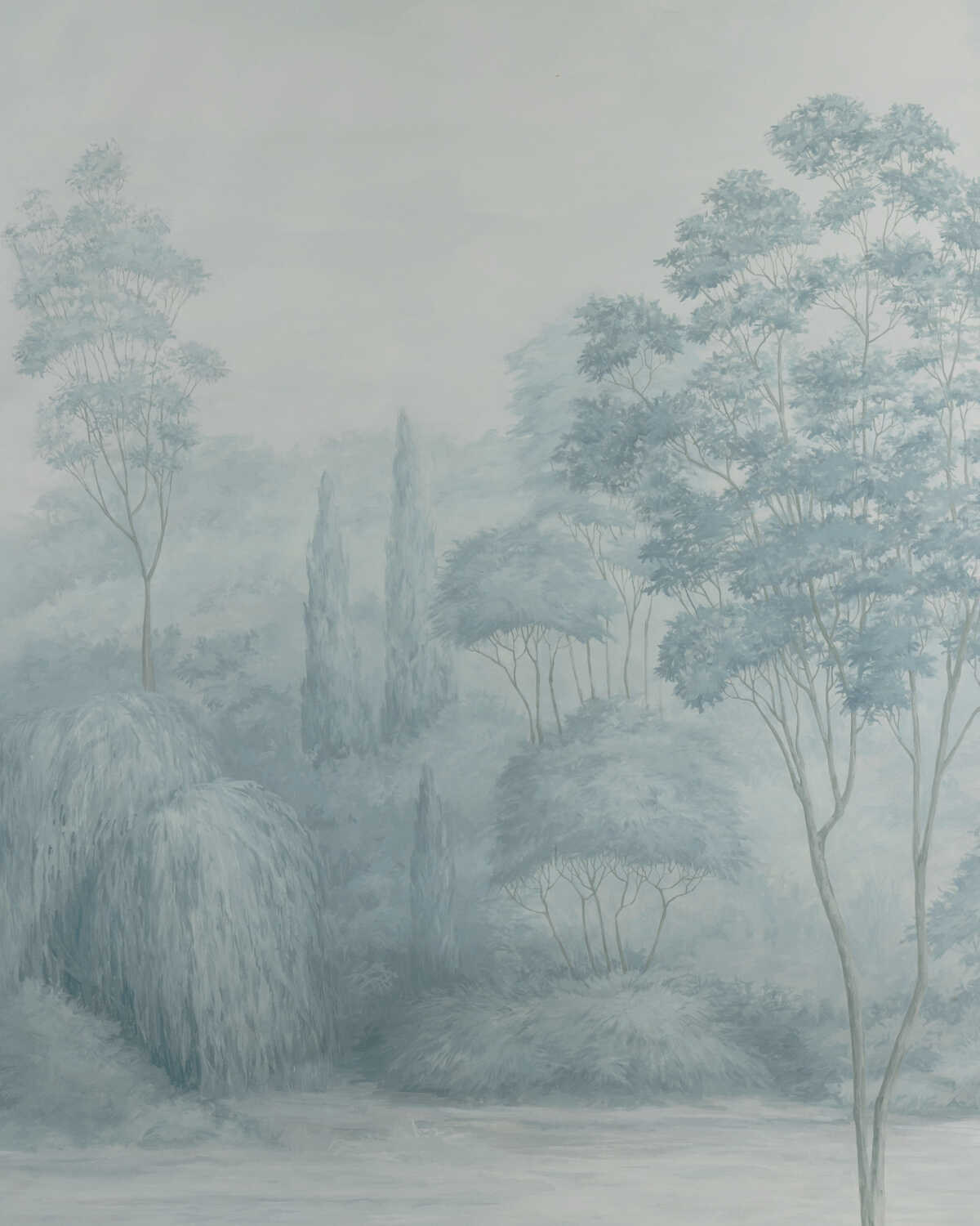 Arbres Mural - Blue - BRUNSCHWIG & FILS Wallpaper