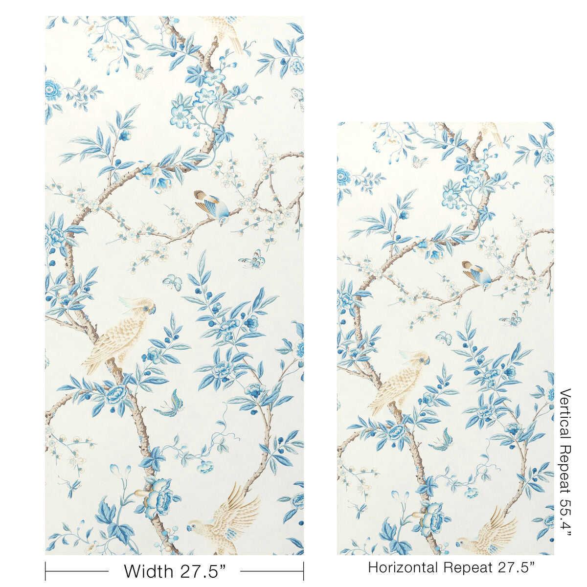 Kanchou - Azure - Brunschwig & Fils Wallpaper