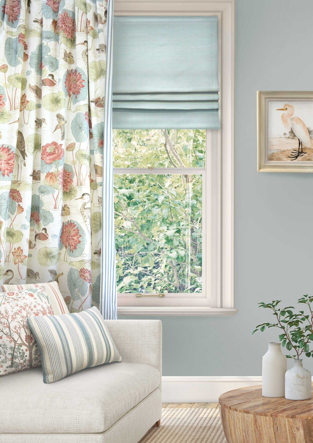 Lulworth - Blue/Red - BAKER LIFESTYLE Fabric