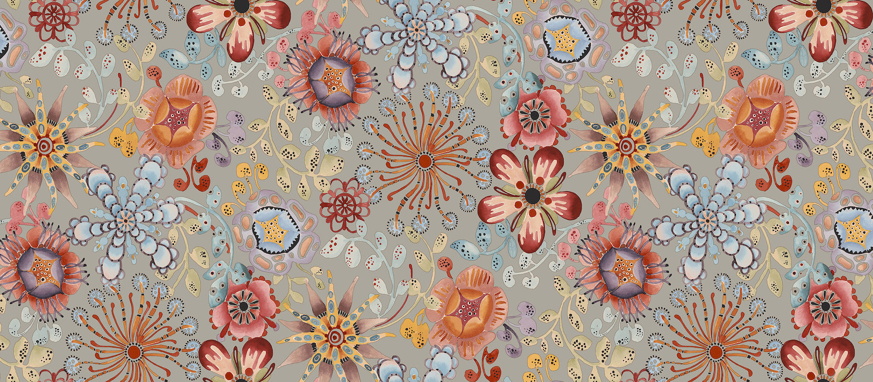 Magic Garden Wallpaper - Gray - York Wallcoverings - PSW1637RL