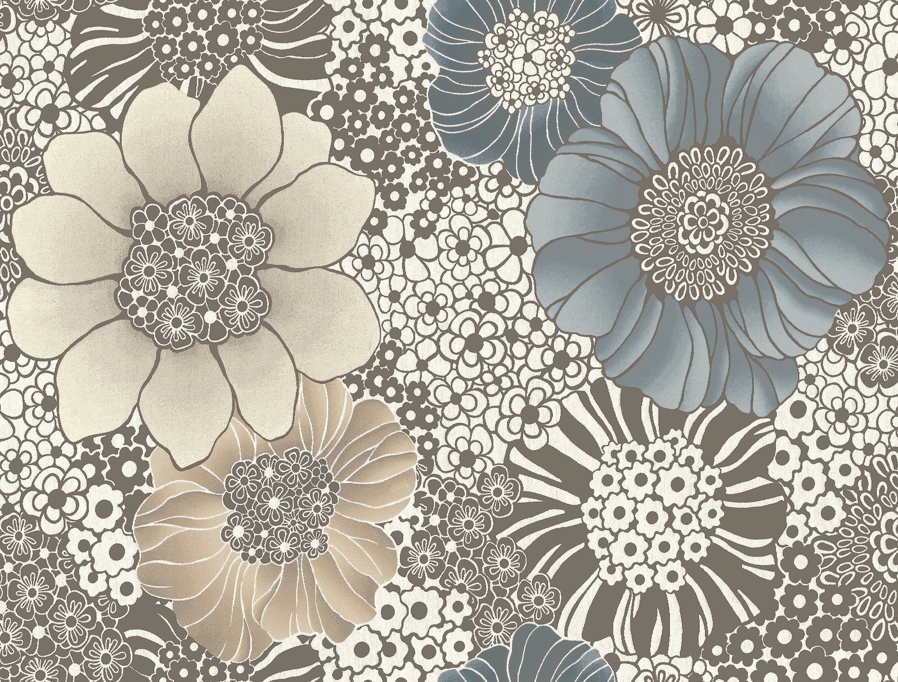 Anemones Wallpaper - Brown - York Wallcoverings - PSW1639RL