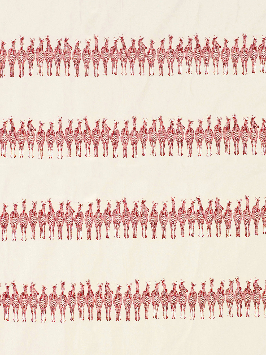 Zebras On Parade - Red - Scalamandre Fabric