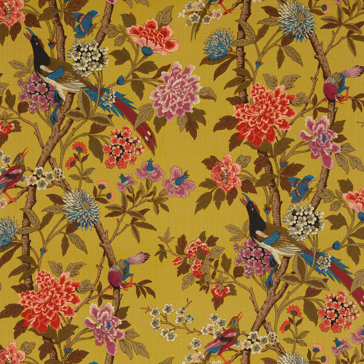 Hydrangea Bird - Mustard/Mauve