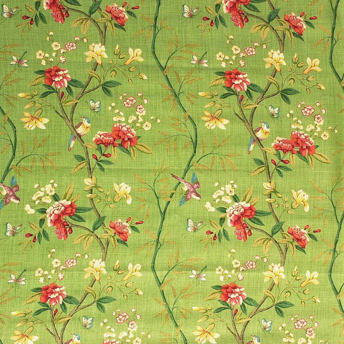 Peony-Blossom-Apple-Green-Brick-G-P-J-Baker-Fabric
