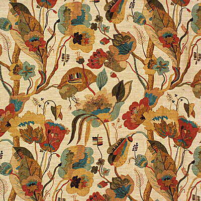 California - Aqua/Stone - G P & J BAKER Fabric