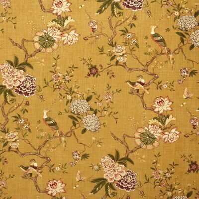 Oriental Bird - Gold - G P & J Baker Fabric