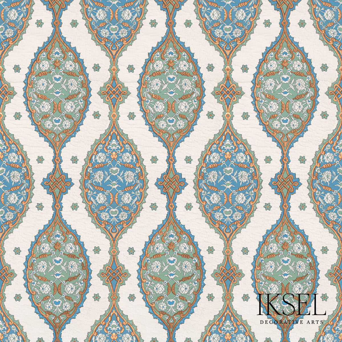 Tokpaki - Blue & Green - Schumacher RF202CR12 Fabric - Schumacher Fabric