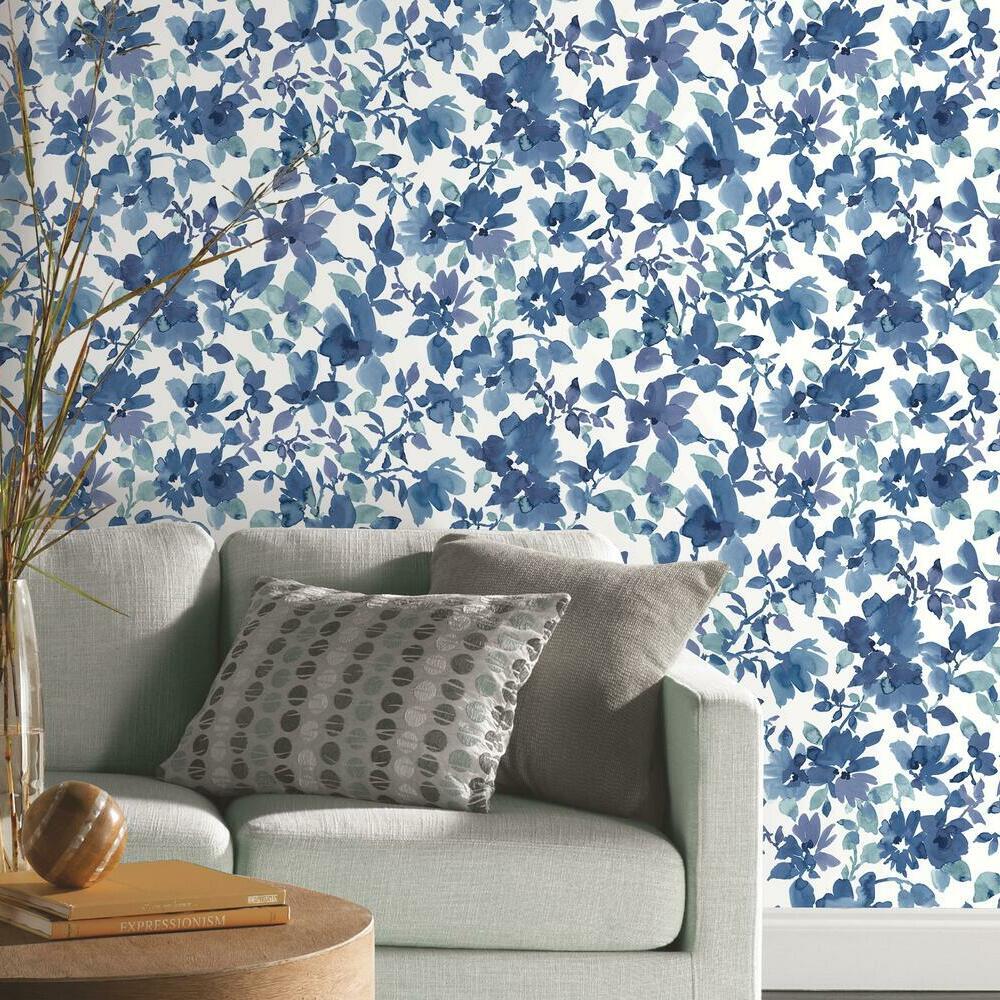 watercolor-floral-peel-and-stick-wallpaper-blue-york-wallcoverings-rmk11700wp