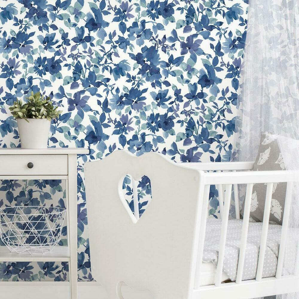 watercolor-floral-peel-and-stick-wallpaper-blue-york-wallcoverings-rmk11700wp