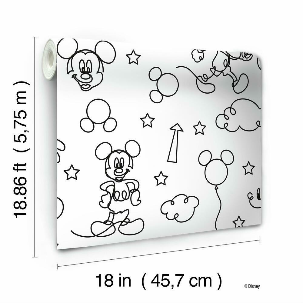disney-mickey-mouse-line-art-peel-and-stick-wallpaper-black-york-wallcoverings-rmk11775rl
