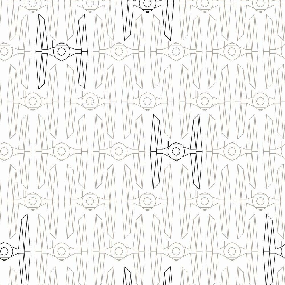 Star Wars Tie Fighter Peel and Stick Wallpaper - White - York Wallcoverings - RMK11783RL