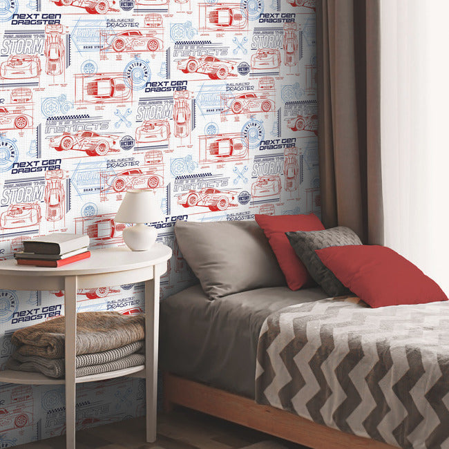 disney-and-pixar-cars-schematic-peel-and-stick-wallpaper-red-york-wallcoverings-rmk11802wp