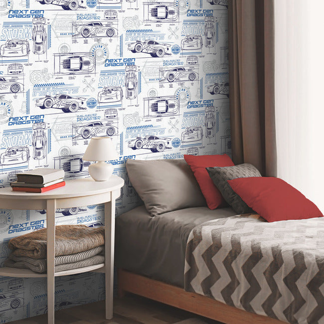 disney-and-pixar-cars-schematic-peel-and-stick-wallpaper-blue-york-wallcoverings-rmk11803wp