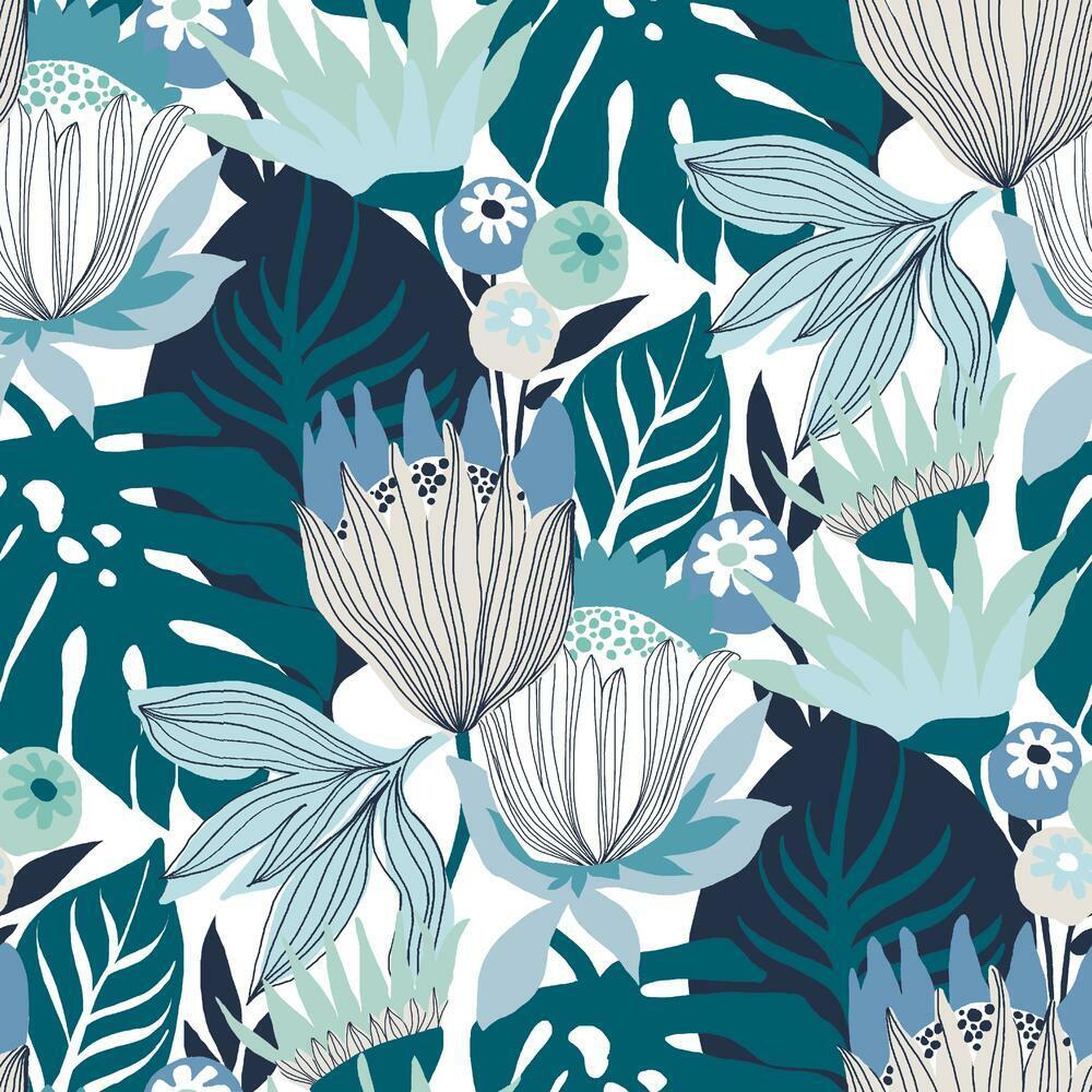 retro-tropical-leaves-peel-and-stick-wallpaper-blue-york-wallcoverings-rmk11845wp