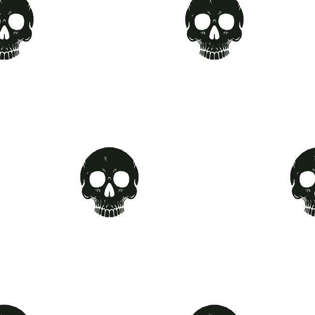 Disney Cruella Glamour Skulls Peel & Stick Wallpaper - Black - York Wallcoverings - RMK12122RL