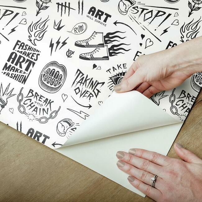 disney-cruella-graffiti-peel-stick-wallpaper-white-york-wallcoverings-rmk12125rl