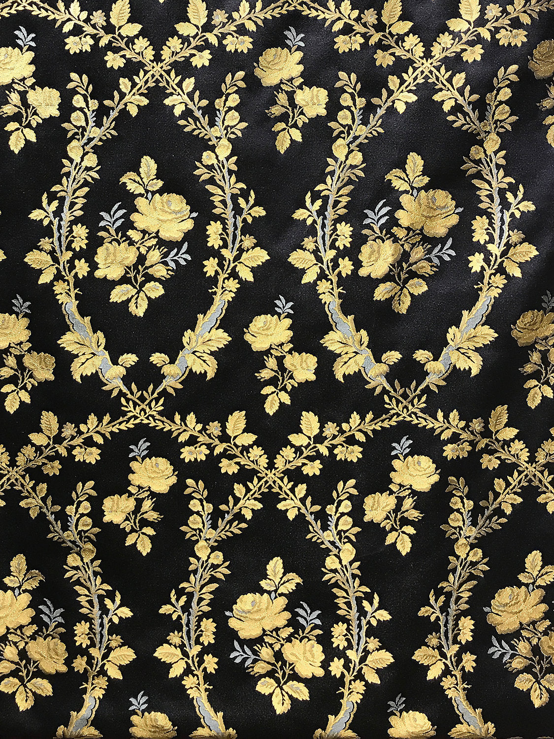 Lampas Torcello - Gold On Black - Scalamandre Fabric