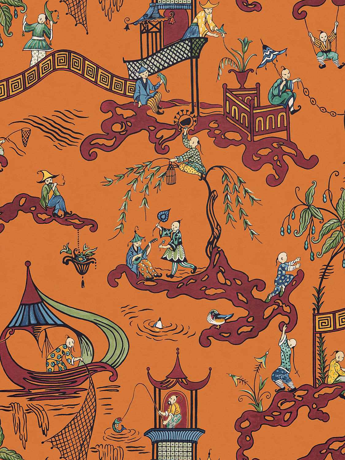 Ping - Wallcovering - Pumpkin Port by Scalamandre Wallpaper - Scalamandre Wallpaper