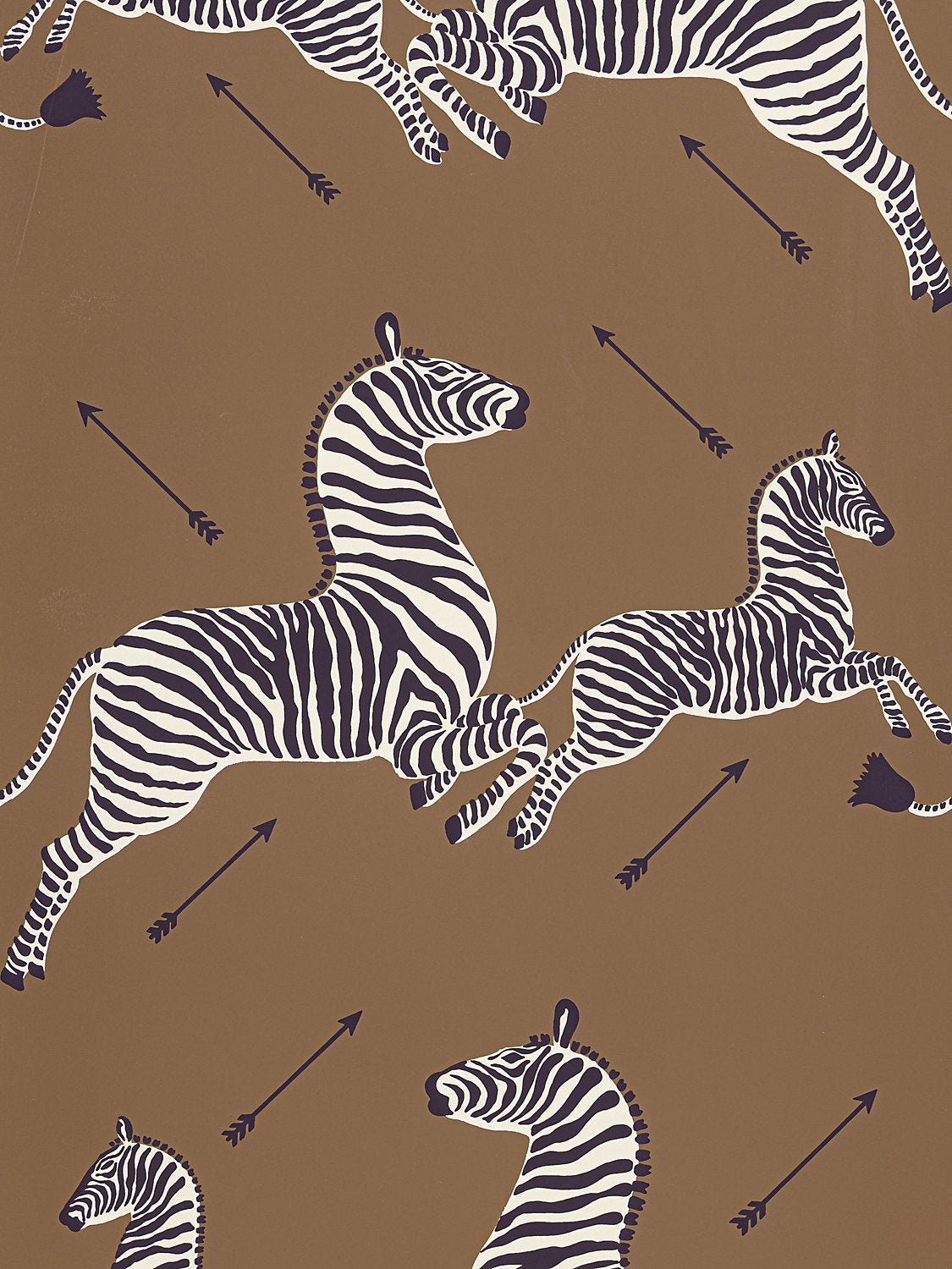Zebras - Wallpaper - Trimmed - Safari Brown