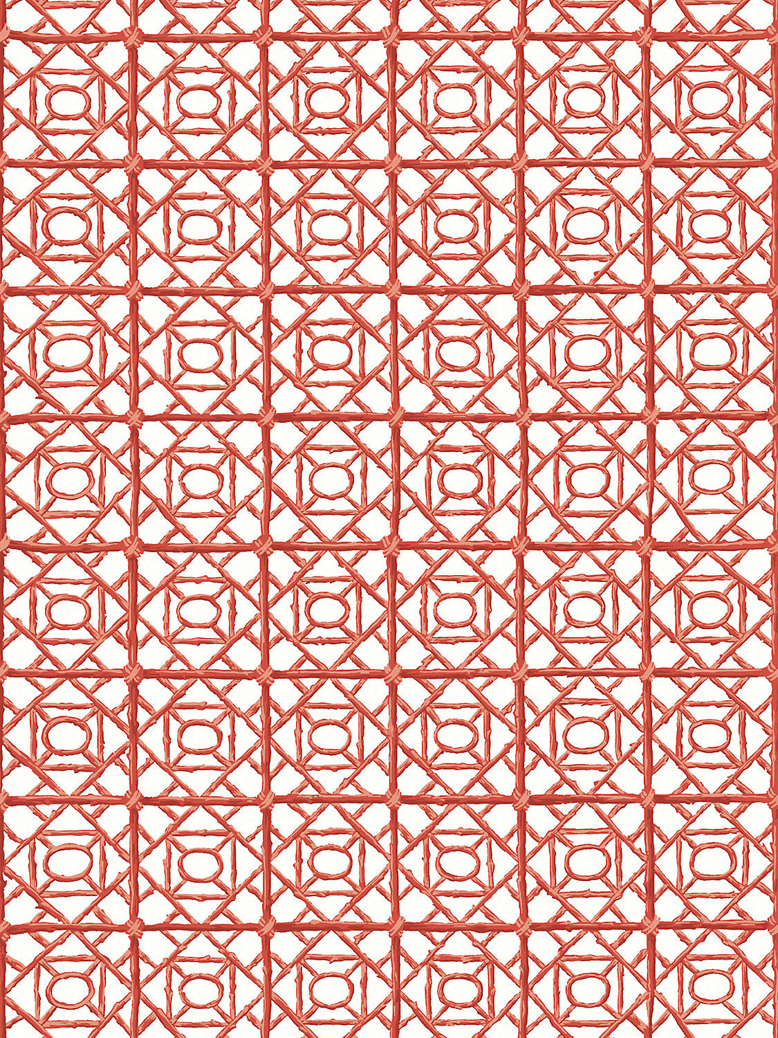 Ormond Fret Wallcovering - Lacquer Red