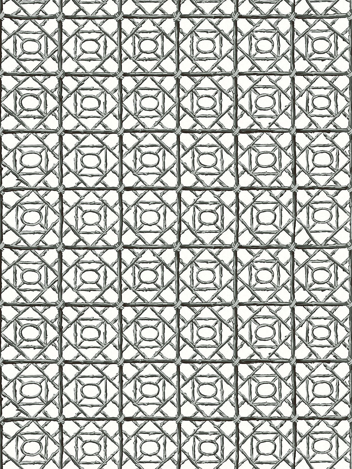 Ormond Fret Wallcovering - Charcoal - Scalamandre Wallpaper