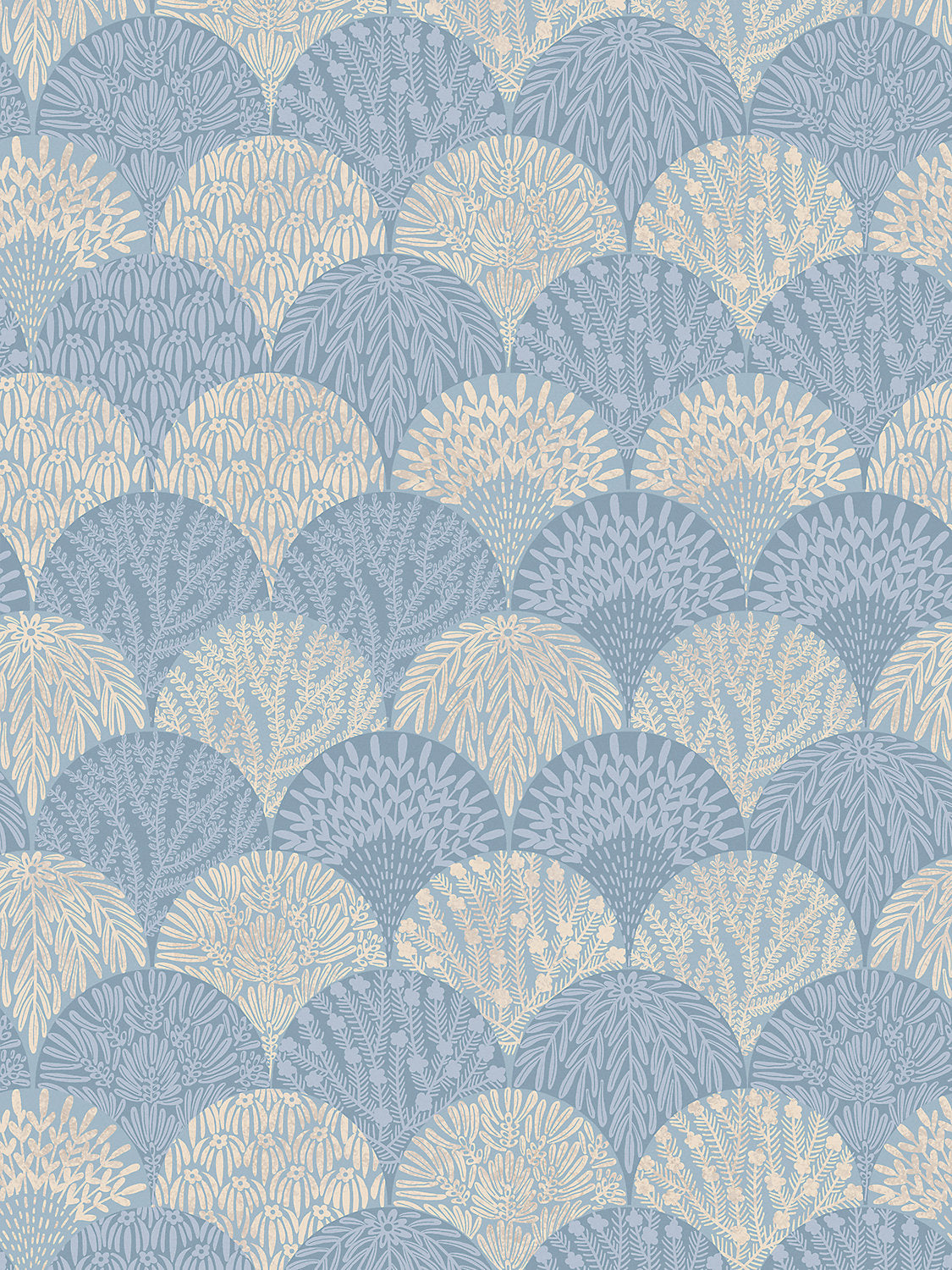 Herb Garden Wallcovering - Blue Shadow - Scalamandre Wallpaper