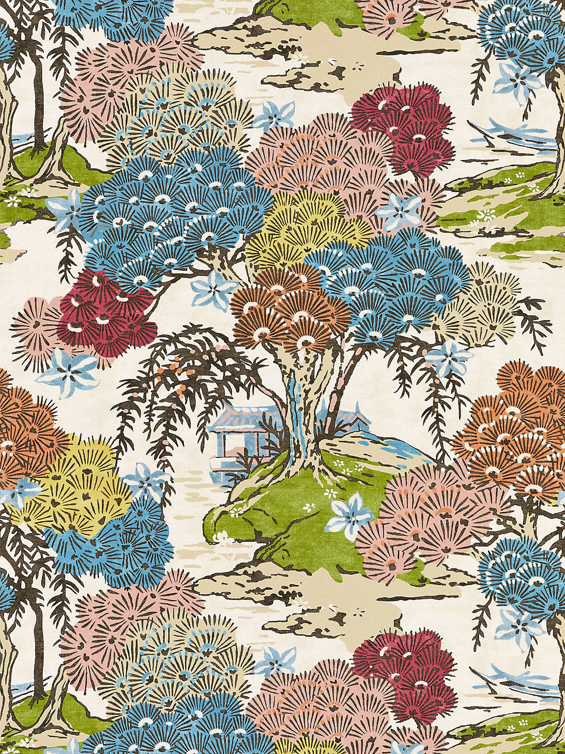 Sea Of Trees Print - Sunrise - Scalamandre Fabric