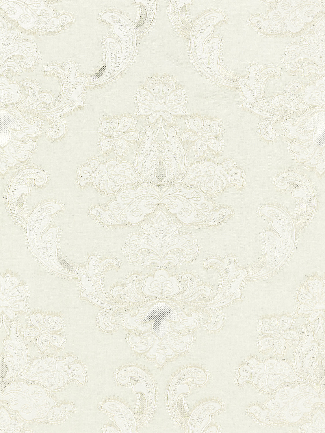 Cornelia Damask Embroidery - Ivory - Scalamandre Fabric