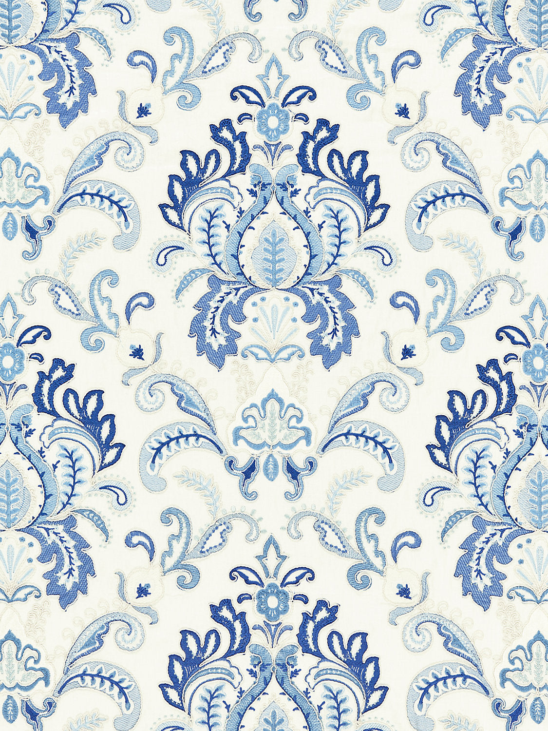 Ava Damask Embroidery - Porcelain