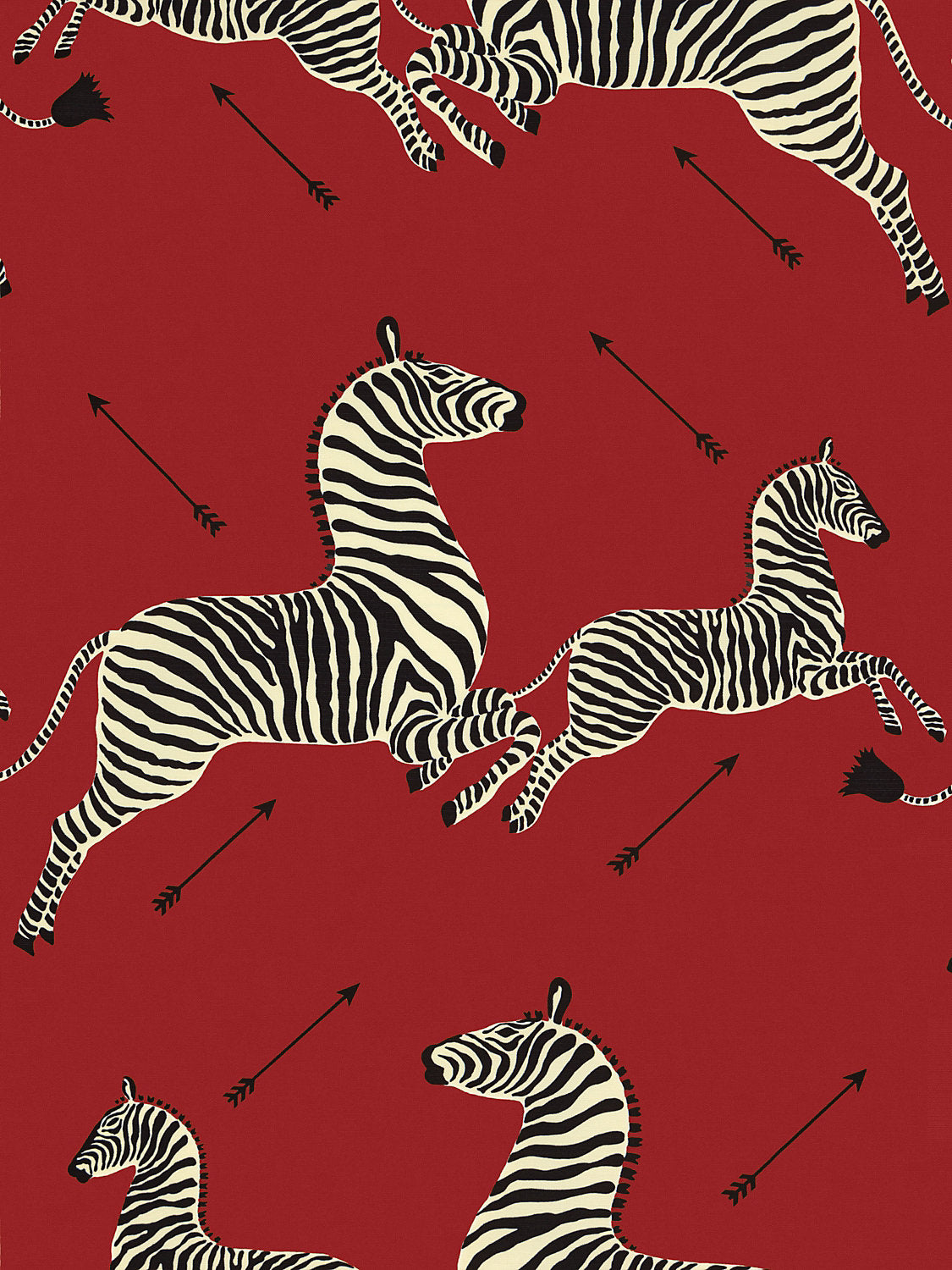 Zebras | Outdoor - Masai Red - Scalamandre Fabric