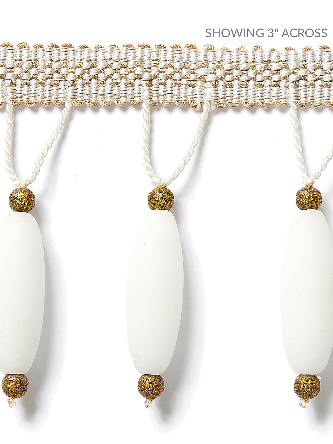 Vionnet Beaded Fringe - Alabaster - Scalamandre Trim
