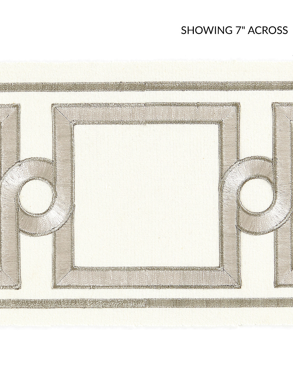 Square Link Embroidered Tape - Platinum