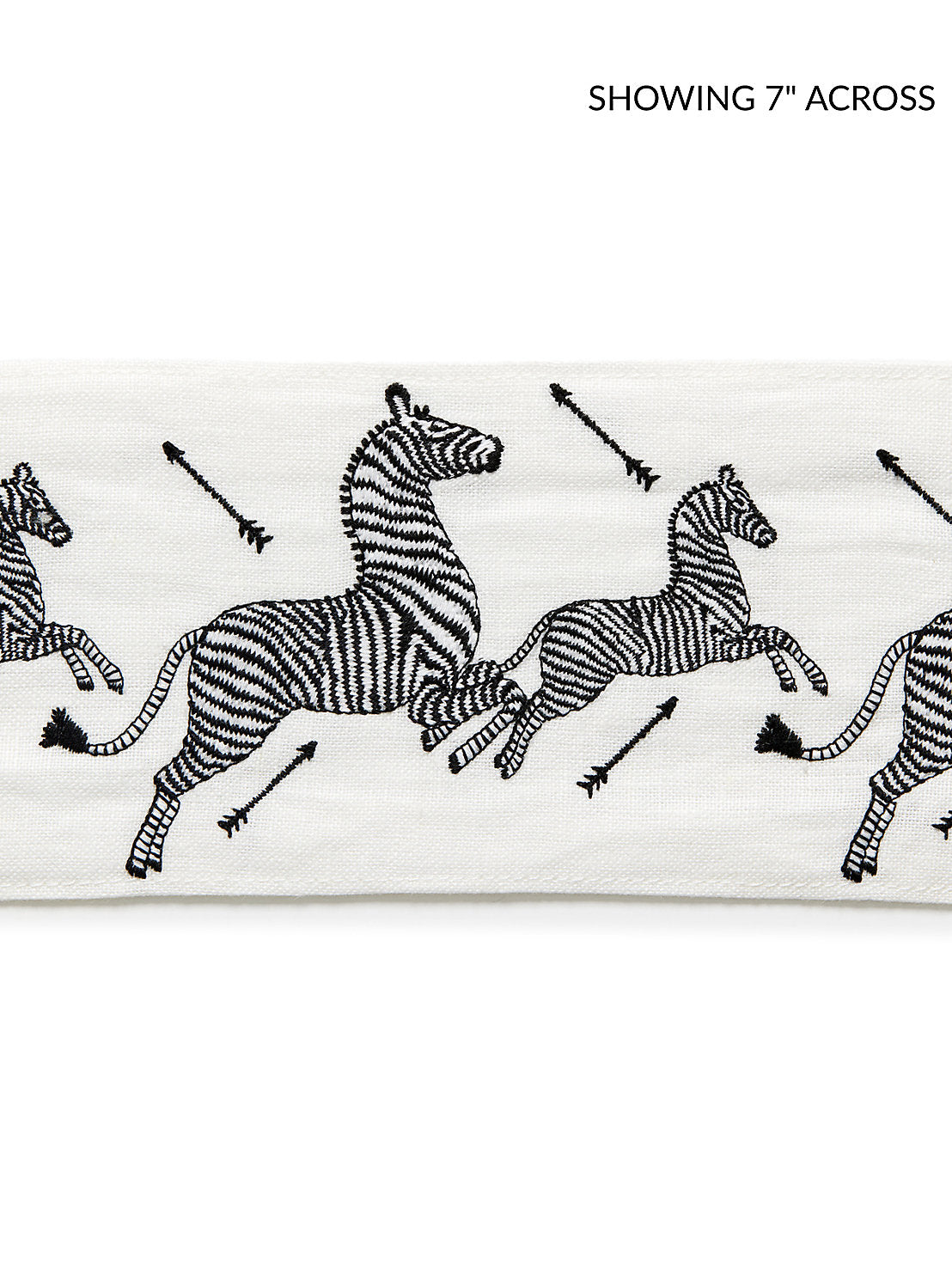 Zebras Embroidered Tape - Ivory