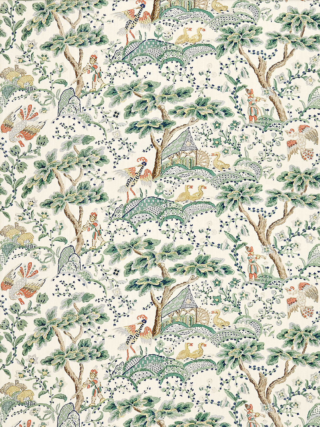 Kelmescott Hand Block Print - Leaf On Ivory