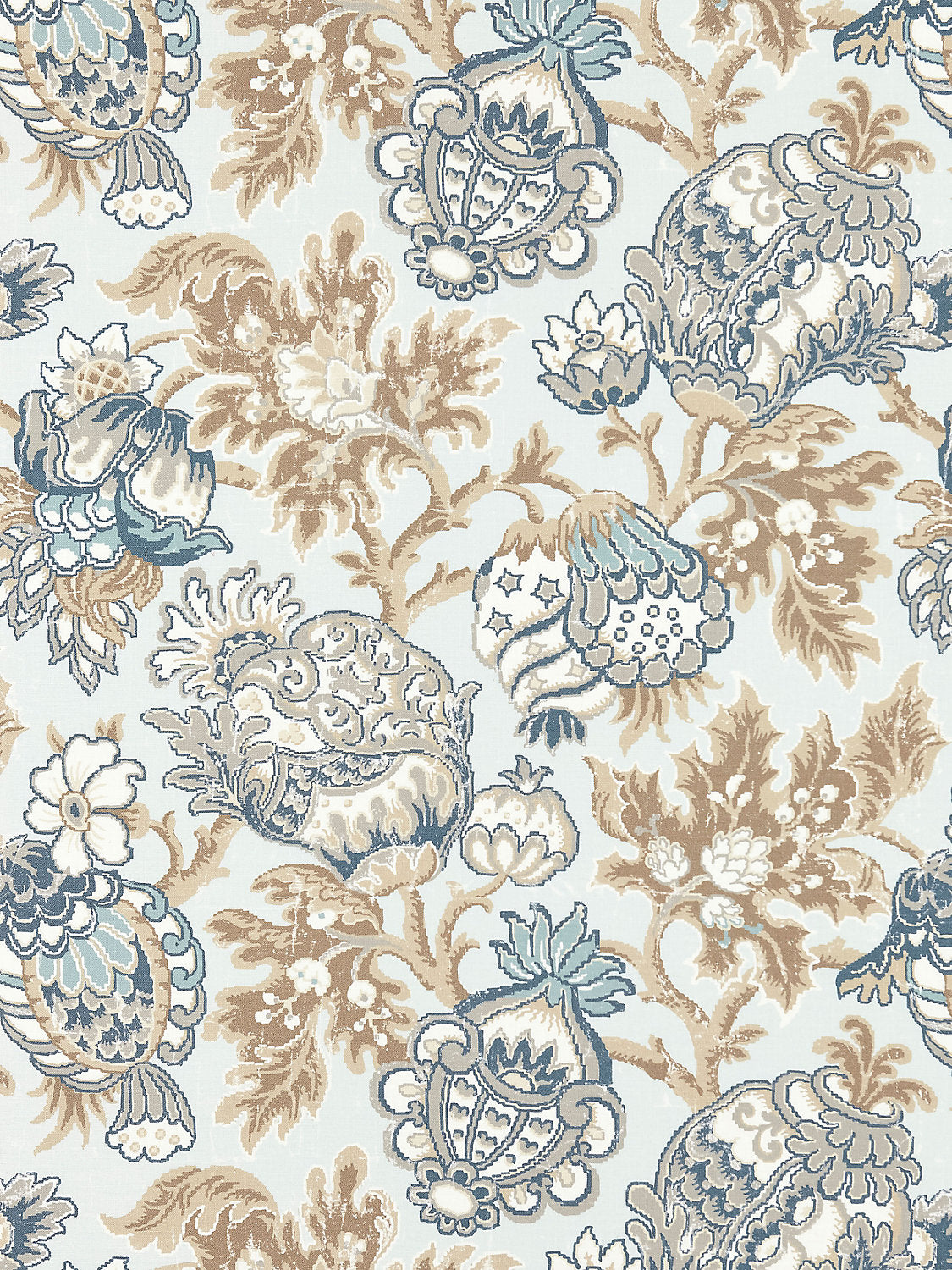 Canterbury Linen Print - Sky - Scalamandre Fabric
