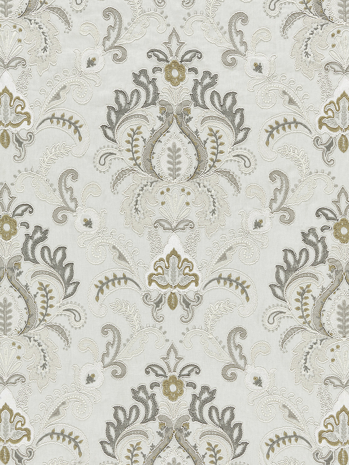 Ava Damask Embroidery - Mineral