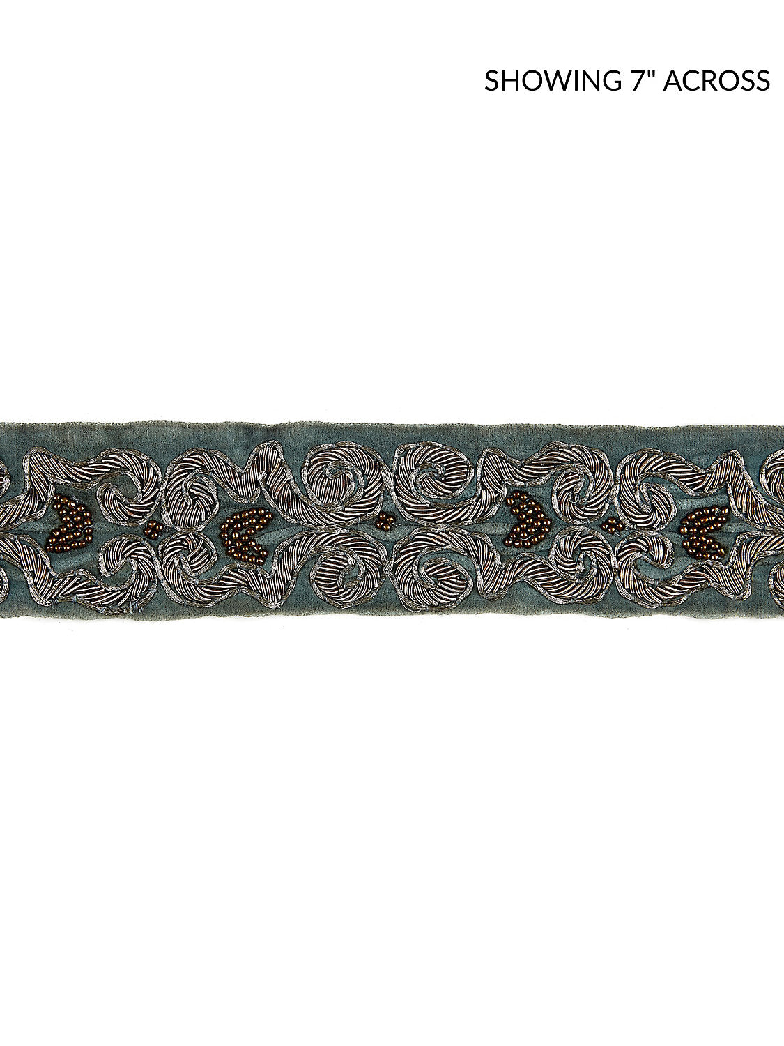 Zardozi Velvet Tape - Mineral & Pewter - Scalamandre Trim
