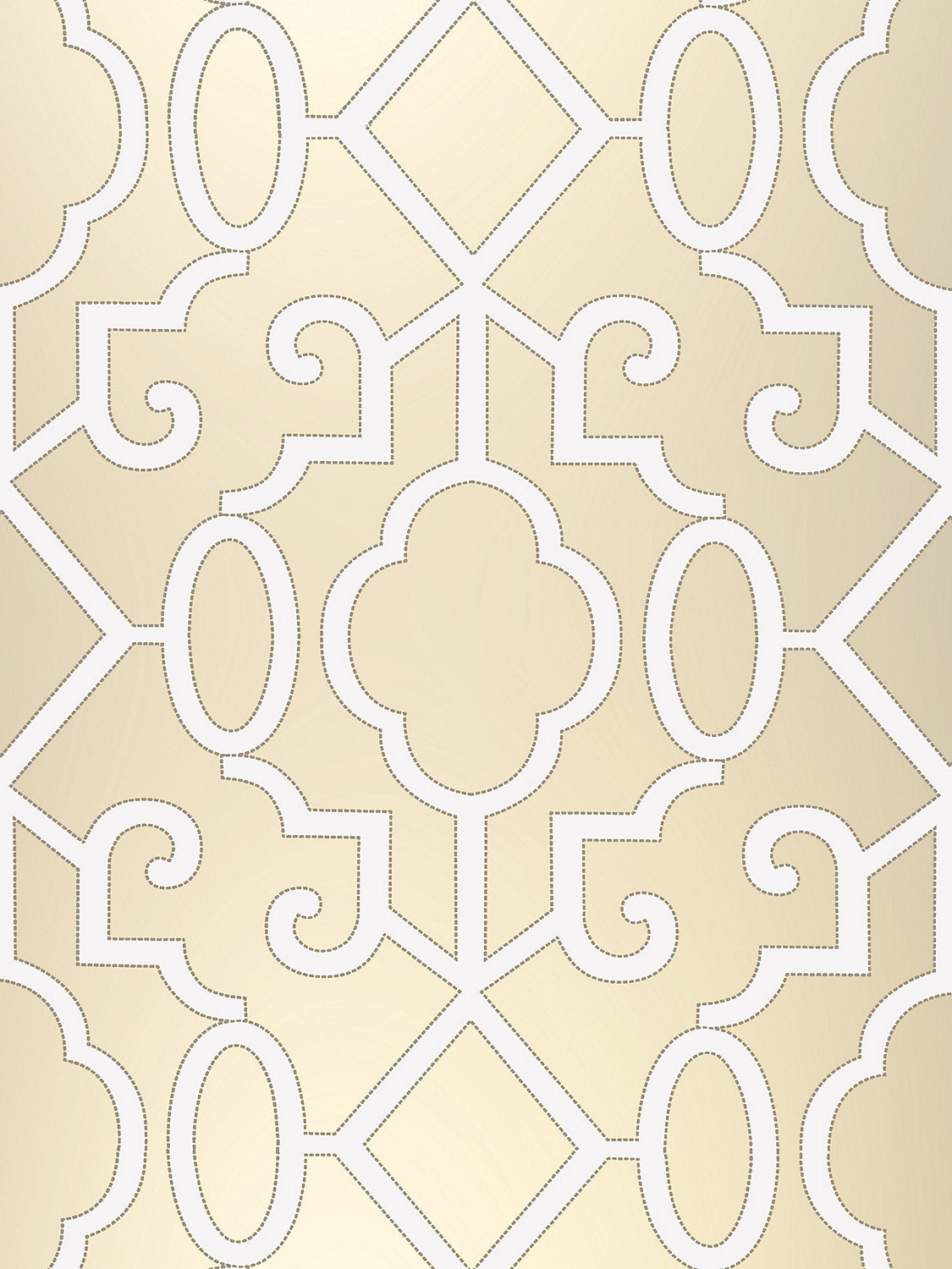 Ming Fretwork Wallpaper - Champagne - Pearlescent