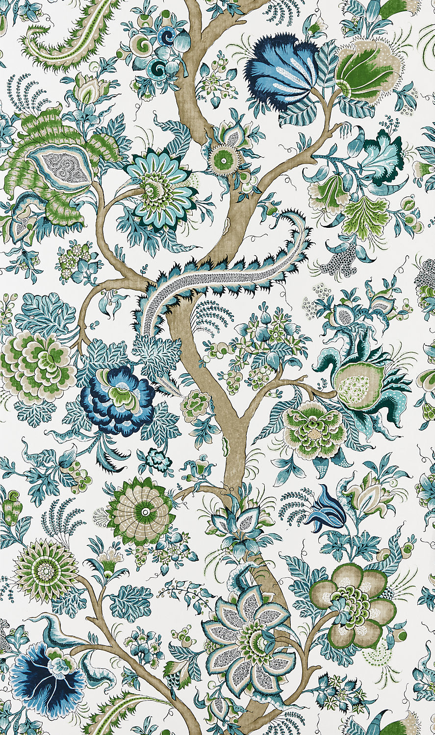 Metropolitan Palampore - Aegean - Scalamandre Wallpaper