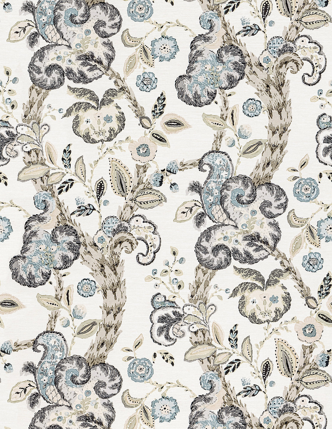Cumbria Wallcovering - Smoke On Ivory - Scalamandre Wallpaper