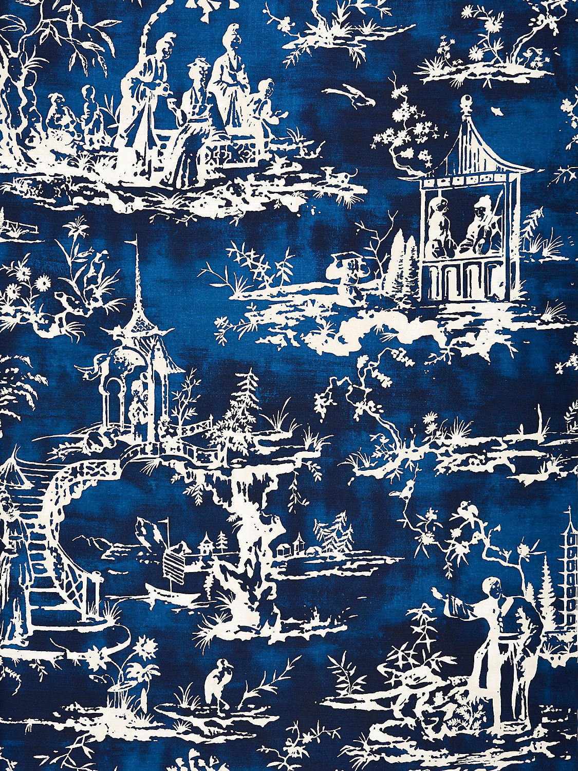 Summer Palace Print - Indigo - Scalamandre Fabric
