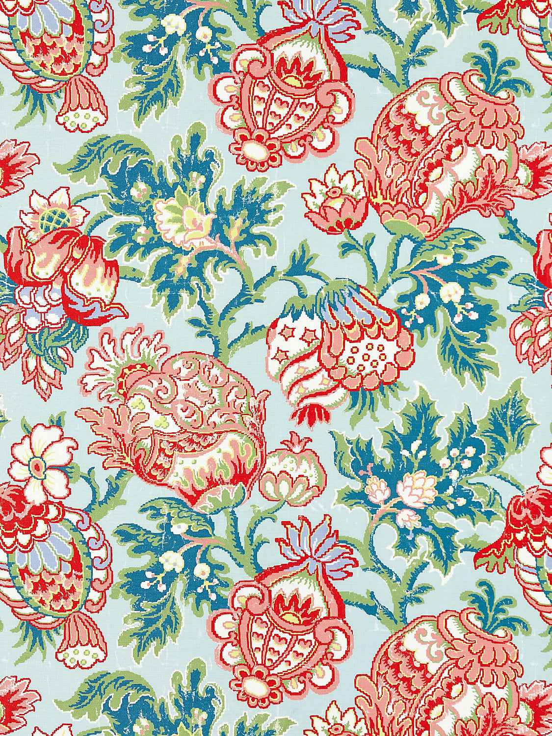 Canterbury Linen Print - Aquamarine