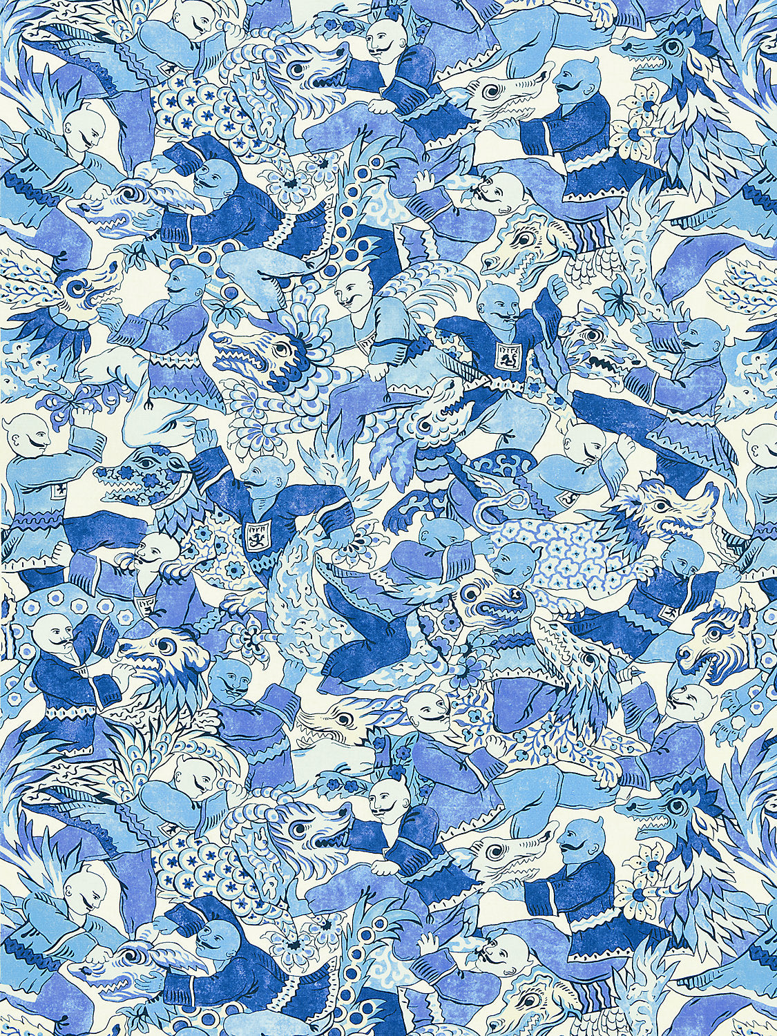 Dragon Dance - Porcelain - Scalamandre Fabric