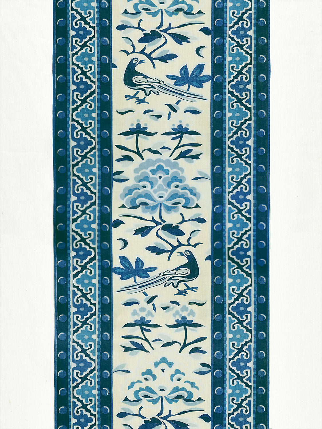 Royal Peony Linen Print - Porcelain